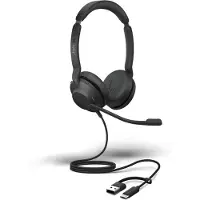 Jabra Evolve2 30 SE On-ear headset Sladd Stereo Svart Brusreducering för mikrofon, Brusreducering Headset Telefon