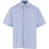 Another Cotton Lab Another Short Sleeve Skjorta blue striped, S