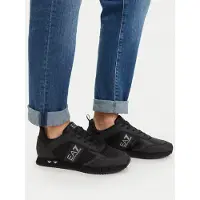 Emporio Armani unisex. 7X000337_AF18613 Sneakers Black & White Carbon svart (43 1/3), Tyg, Karta, Ingen, Casual, Deportivo