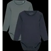 Minymo Bodies l/ä - 2-pack - Goblin Blue - - 50 - Body L/Ä