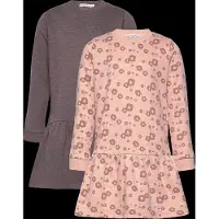 Minymo Sweatklänning - 2-pack - Misty Rose - - 1 år (80) - Klänning