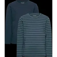 Minymo Tröja - 2-pack - Ny Marinblå m. Ränder - - 1 år (80) - Tröja