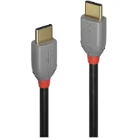 Lindy USB-kabel USB 2.0 USB-C-kontakt, USB-C-kontakt 1.00 m Svart, Grå dubbelt skärmad 36871