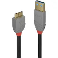 Lindy USB-kabel USB 3.2 Gen1 USB-A kontakt, USB-Micro-B 3.0-kontakt 3.00 m Svart trefaldigt skärmad 36768