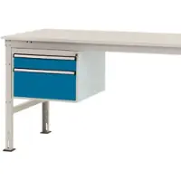 Manuflex ZB4566.0002 Infällbar låda, användbar höjd 300 mm med 2 skjutbara fack. För bordsdjup 1000 mm
