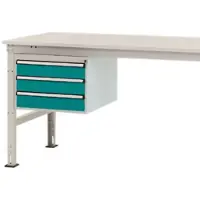 Manuflex ZB4613.5021 Infällbar hölje, användbar höjd 300 mm med 3 skjutbara fack. För bordsdjup 1000 mm