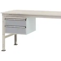 Manuflex ZB4513.9006 Infällbar hölje, användbar höjd 300 mm med 2 skjutbara fack. För bordsdjup 1000 mm