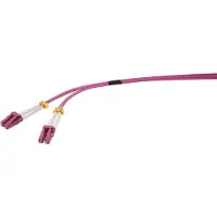 Renkforce RF-4738838 Fiberoptik LWL Anslutningskabel 2.00 m Purpurröd [1x LC-stiftdon - 1x LC-stiftdon] 50/125 µ Multimode OM4