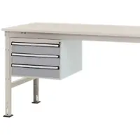 Manuflex ZB4612.9006 Infällbar hölje, användbar höjd 300 mm med 3 skjutbara fack. För bordsdjup 800 mm