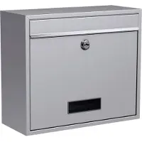Basi BK 900, Väggmonterad brevlåda, Rostfritt stål, Rostfritt stål, Vågrät, nyckel, 1 styck