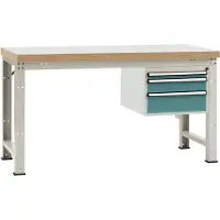 Manuflex WP5417.5021 Komplett arbetsbänk grund PROFI Standard med plastplatta, BxDxH = 1500 x 700 x 840 mm (B x H x D) 1500 x 800 x 700 mm