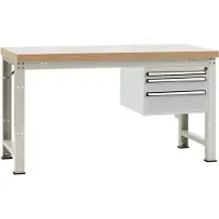 Manuflex WP5417.9006 Komplett arbetsbänk grund PROFI Standard med plastplatta, BxDxH = 1500 x 700 x 840 mm