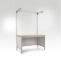 Manuflex ZB8205 Byggportal aluminium med arm för ALU arbetsbord med bordsbredd = 1000 Mm och djup = 600 mm