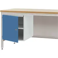 Manuflex ZB4980.5007 Hölje, underbyggnad för ALU-arbetsbord, användarhöjd 500 mm med dörrstopp höger, för bordsdjup 600 mm