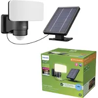 Philips Tylus 929004632301 Solcells-utomhusväggbelysning med rörelsedetektor LED 6 W Svart