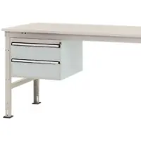 Manuflex ZB4514.7035 Infällbar hölje, användbar höjd 300 mm med 2 skjutbara fack. För bordsdjup 1200 mm