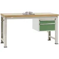 Manuflex WP5467.6011 Komplett arbetsbänk grund PROFI Standard med plastplatta, BxDxH = 1500 x 700 x 840 mm (B x D) 1500 mm x 700 mm