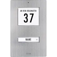 M-E Modern-Electronics KT 1-EG Klockknapp med adressfält, med namnskylt 1x Rostfritt stål 12 V/1 A