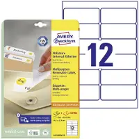 Avery Zweckform Etiketter, L4743REV-25, 99,1 x 42,3 mm, 12 pr. ark, 30 ark
