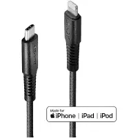 Lindy USB-kabel USB 2.0 Apple Lightning kontakt , USB-C-kontakt 3.00 m Svart PVC-mantel 31288