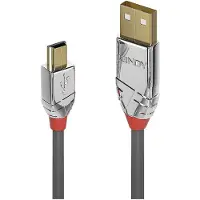 Lindy USB-kabel USB 2.0 USB-A kontakt, USB Mini-B kontakt 0.50 m Grå 36630