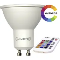 LIGHTME LM85190-2 LED-lamp EEK G (A - G) GU10 Reflektor 4.5 W = 28 W RGBW (Ø x L) 50 mm x 57 mm färgändring, dimbar, inkl. fjärrkontroll 1 st