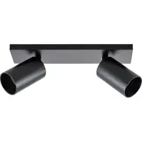 Deko-light CAN TILT takspotlight, svart, 31 x 9 cm, 2 lampor, metall GU10 TILT, dimbar, Svart, Vardagsrum / matsal, Aluminium / grå / zink, Spotlight