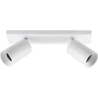 Deko-light CAN TILT takspotlight, vit, 31 x 9 cm, 2 lampor, metall GU10 TILT, dimbar, Vitt / opal, Vardagsrum / matsal, Aluminium / grå / zink, Spotlight