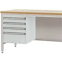 Manuflex ZB4825.7035 Hölje, underinbyggnad av ALU-arbetsbord, användbar höjd 500 mm med 4 lådor, för bordsdjup 600 mm