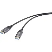 Speaka Professional HDMI / Fiberoptik Anslutningskabel HDMI-A-kontakt, HDMI-A-kontakt 40 m Svart SP-12842672 8K UHD, AOC (Aktiv optisk kabel) HDMI-kabel