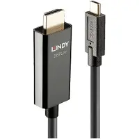 Lindy USB Anslutningskabel USB-C-kontakt, HDMI-A-kontakt 5.00 m Svart 43315 4K UHD USB-C-skärmkabel