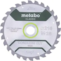 Metabo Sågklinga för trä 628284000; 216x30 mm; Z28