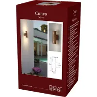 Konstsmide Vägglampa utomhus Cuneo, dimbar, Brun / rost, Aluminium / grå / zink, Utomhusvägglampa