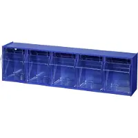 Allit 464430 Fällådemagasin VarioPlus ProFlip 5 stapelbar (B x H x D) 600 x 165 x 135 mm Blå, Transparent 1 st