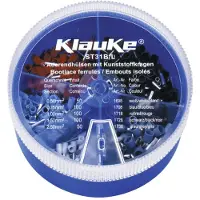 Klauke ST31B Ändhylsa sortiment 0.5 mm², 0.75 mm², 1 mm², 1.5 mm², 2.5 mm² Delisolerad Vit, Blå, Röd, Svart, Grå 400 delar