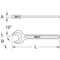 Ks Tools 9637165 963.7165 U-nyckel Nyckelvidd (Metrisk) (för titel) 25 mm