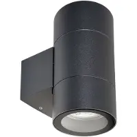 Deko-light Utomhusvägglampa Achernar 2 lampor upp/ner svartgrå Achernar, dimbar, Svart, Aluminium / grå / zink, Modern, Utomhusvägglampa