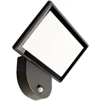 Deko-light LED utomhusvägglampa Alkes L med sensor, 30 cm, Svart, Aluminium / grå / zink, Modern