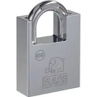 Basi 6160-4000 Hänglås 40 mm Ny låsning Silver Nyckel
