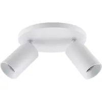 Deko-light CAN TILT takspotlight, vit, Ø 20 cm, 2 lampor, metall, GU10 TILT, dimbar, Vitt / opal, Vardagsrum / matsal, Aluminium / grå / zink, Spotlight
