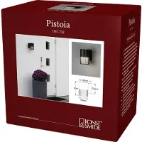 Konstsmide Vägglampa utomhus Pistoia, dimbar, Svart, Aluminium / grå / zink, Utomhusvägglampa