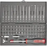 Toolcraft HT02183 820952 Bit-Set 75 delar Spår, Inner-sexkantig, Koppling, Tri-Wing, TORQ, Inner-flertandad (XZN), Stjärnspår Pozidriv, Stjärnspår Phillips,