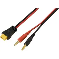 TRU COMPONENTS Banankontakt 4 mm till XT60-kabel, röd/svart 2 M TC-13619304 Svart, Röd Innehåll: 1 st