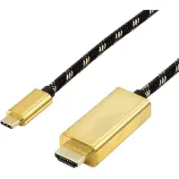 Roline USB-C / HDMI Adapterkabel USB-C-kontakt, HDMI-A-kontakt 2.00 m Flerfärgad 11.04.5847 guldpläterad kontakt USB-C-skärmkabel