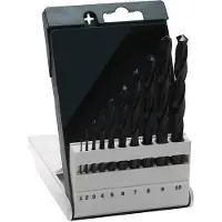 Bosch 2609255030 HSS Metall-spiralborrset 10 delar 1 mm, 2 mm, 3 mm, 4 mm, 5 mm, 6 mm, 7 mm, 8 mm, 9 mm, 10 mm valssmidd DIN 338 Cylinderskaft 1 set