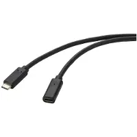 Renkforce USB-kabel USB 3.2 Gen2 USB-C-kontakt, USB-C uttag 2.00 m Svart PVC-mantel RF-4755222