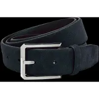 BOSS Suede belt with silver-tone buckle