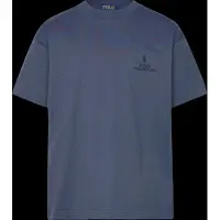 Ralph Lauren för pojkar. 323A12286003 Big Fit bomullsstickad T-shirt marinblå ((S) 6/7años= 136/138cm), Casual, Kort ärm, Marino, barnm