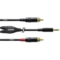 Cordial CFY 1,5 WCC, 2 x RCA, Hankontakt, 3,5mm, Hankontakt, 1,5 m, Svart