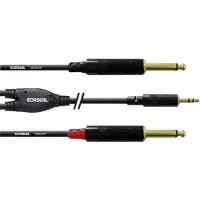 Cordial Audio Adapterkabel [1x Teleplugg 3.5 mm - 2x Teleplugg 6.35 mm] 6.00 m Svart